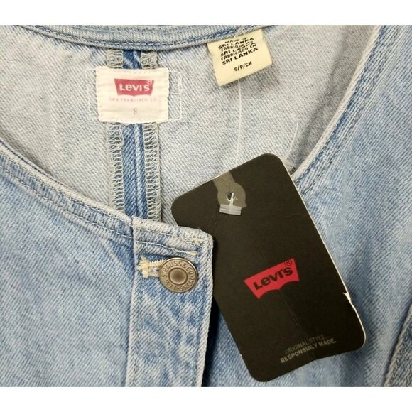 LEVI'S Vtg Light Wash Button Down Sleeveless Romper Women's Size Small NWT - Picture 4 of 6